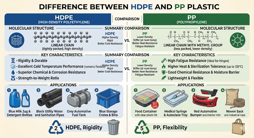 Difference Between HDPE and PP